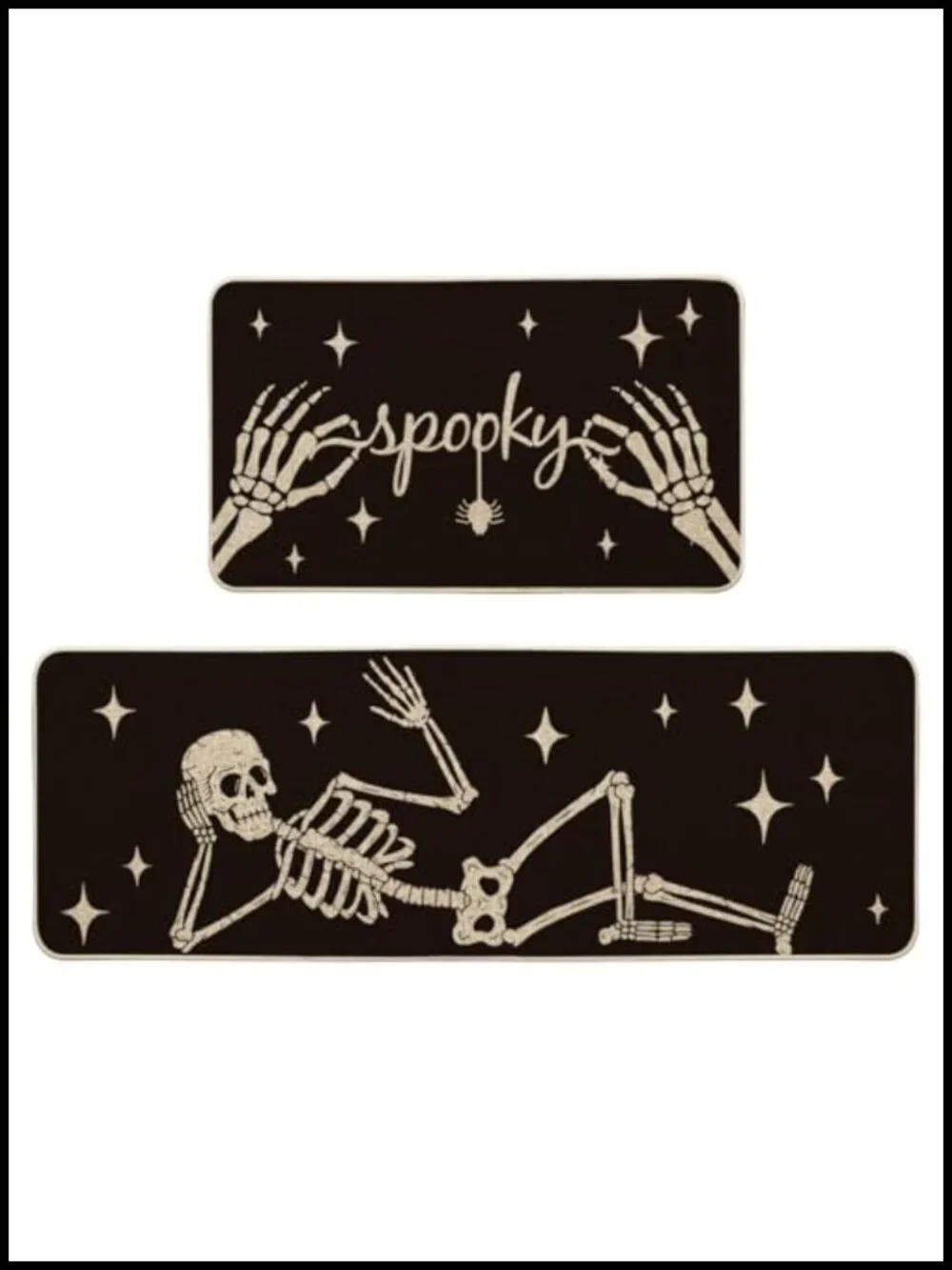 Halloween Kitchen Mats Set of 2 Non-Slip Low-Profile